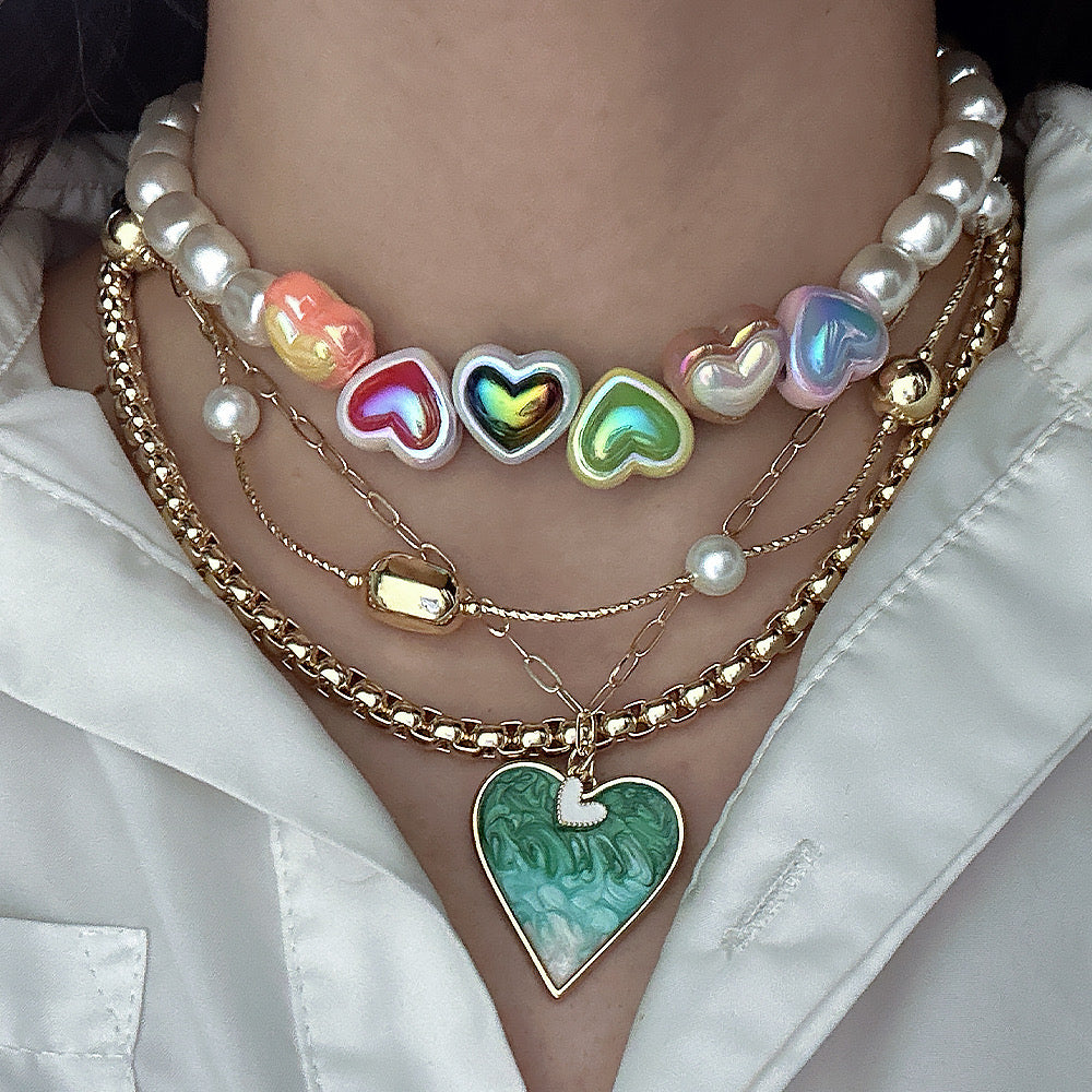 Heart ♥️ pearl necklace ✨