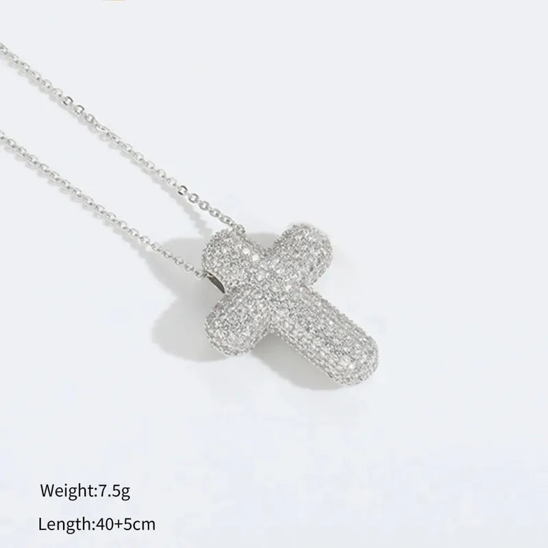 gold cross necklaces blue ice and silver ✨